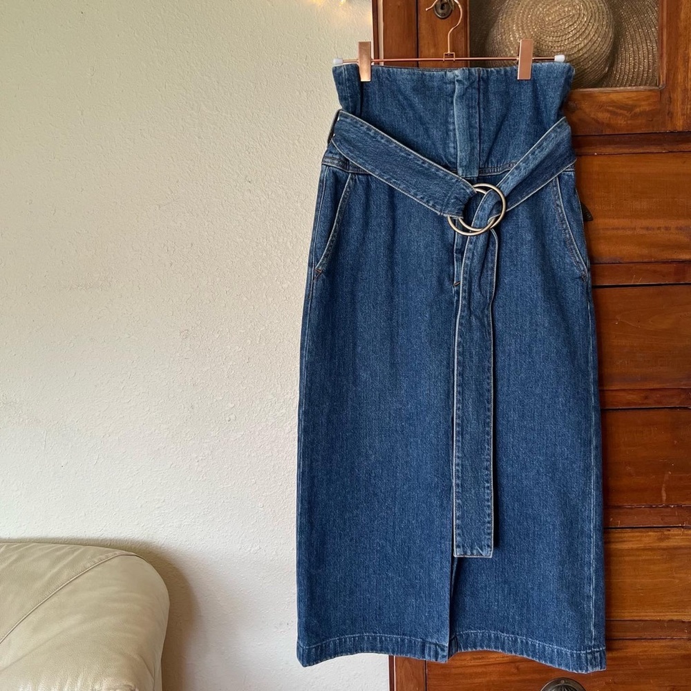 Long retro denim skirt 70’s styling Y2K spring 2022 jean skirt